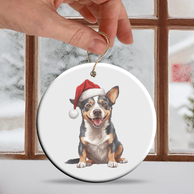 Custom Fun Australian Cattle Dog Christmas Dog Keramik Ornament (Von Creator hochgeladen)