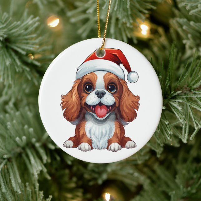 Custom Fun Cavalier King Charles Spaniel Weihnacht Keramik Ornament (Baum)