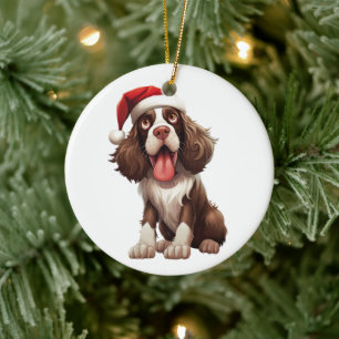 Custom Fun English Springer Spaniel Dog Keramik Ornament