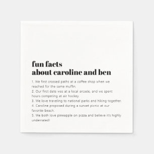 Custom Fun Fakten Brautgroom Hochzeit Schwarz-weiß Serviette