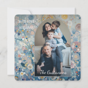 Custom Fun Farbenfrohe Abstrakte Schneeflocken Kun Feiertagskarte