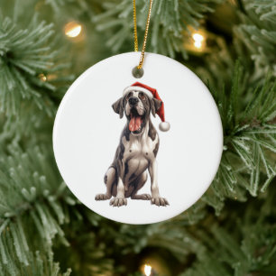 Custom Fun Great Dane Weihnachtshund Keramik Ornament