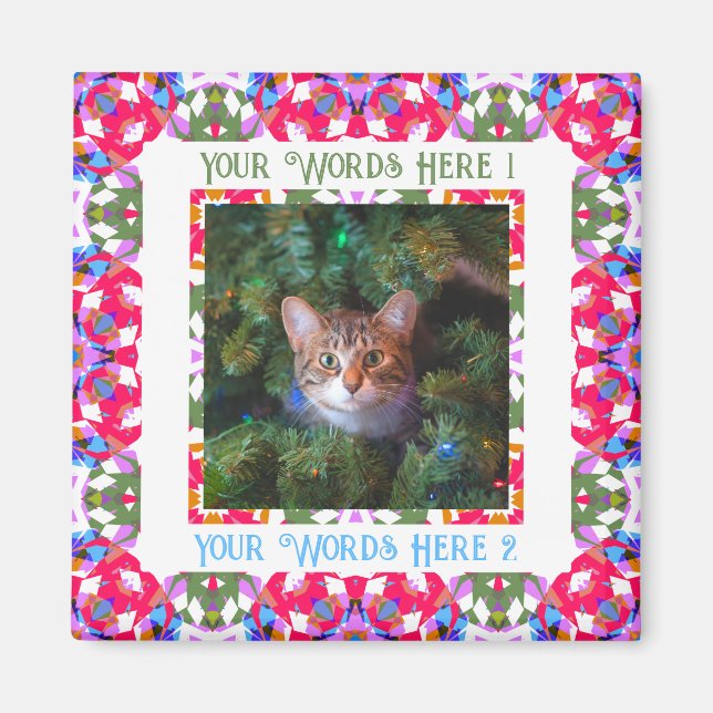 Custom Fun Jolly Red Festive Erstes Weihnachtsfest Magnet (Vorne)