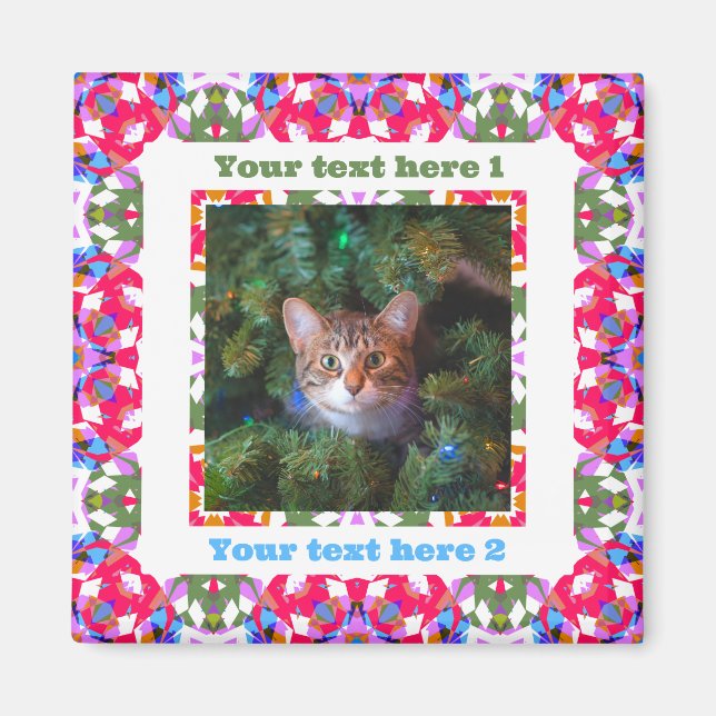 Custom Fun Jolly Red Festive Weihnachtsgeschenk Fo Magnet (Vorne)