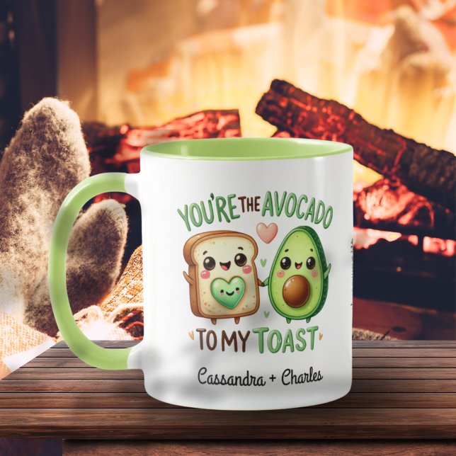 Custom Fun Paare "Avocado to My Toast" Tasse (Custom Fun Couples "Avocado to My Toast" Mug)