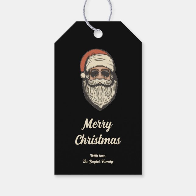 Custom Fun Retro Vintage Sonnenbrille Weihnachten Geschenkanhänger (Vorderseite)