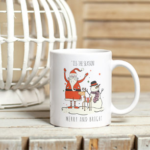 Custom Fun Santa Snowman Rentier Weihnachtsweihe Zweifarbige Tasse