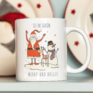 Custom Fun Santa Snowman Rentier Weihnachtsweihe Zweifarbige Tasse
