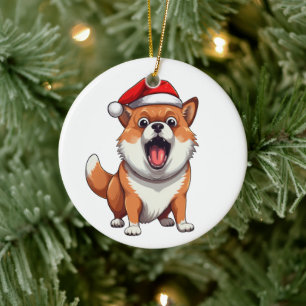 Custom Fun Shiba Inu Dog Keramik Ornament