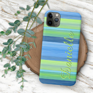 Custom Fun Summer Colorful Chic Stripes Muster iPhone 14 Plus Hülle