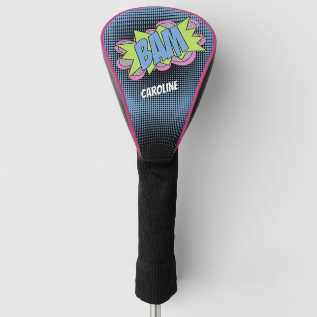 Custom Fun Vintages Comic Book Pop Art BAM Golf Headcover (Vorderseite)