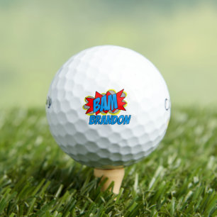 Custom Fun Vintages Comic Book Pop Art BAM Golfball