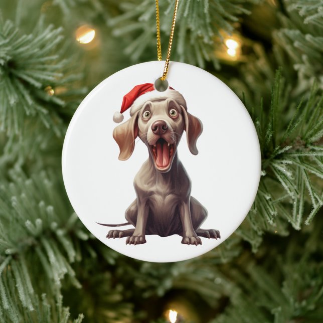 Custom Fun Weimaraner Dog Keramik Ornament (Baum)