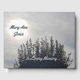 Custom Funerary Guest Book Cloudy Tree Fotografy Gästebuch