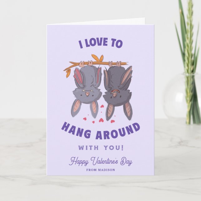 Custom Funny Bats Puds Valentinstag Card Karte (Vorderseite)