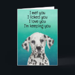 Custom Funny Birthday Card Dalmatiner Dankeskarte<br><div class="desc">Dalmatiner Geburtstagskarte Anpassungsoptionen: Ändern Sie den Anlass,  von wem die Karte stammt (der Name Ihres Hundes),  für wen die Karte bestimmt ist (z.B. Mama,  Vater,  Nan,  Gran,  Heimatbruder oder -schwester,  etc.). Sie können auch das Hundebild ändern,  wenn Sie möchten,  Schriftart und Farbe oder die Hintergrundfarbe.</div>