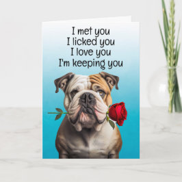Custom Funny Birthday Card English Bulldog Dankeskarte