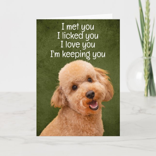 Custom Funny Birthday Card Poodle Dankeskarte (Vorderseite)