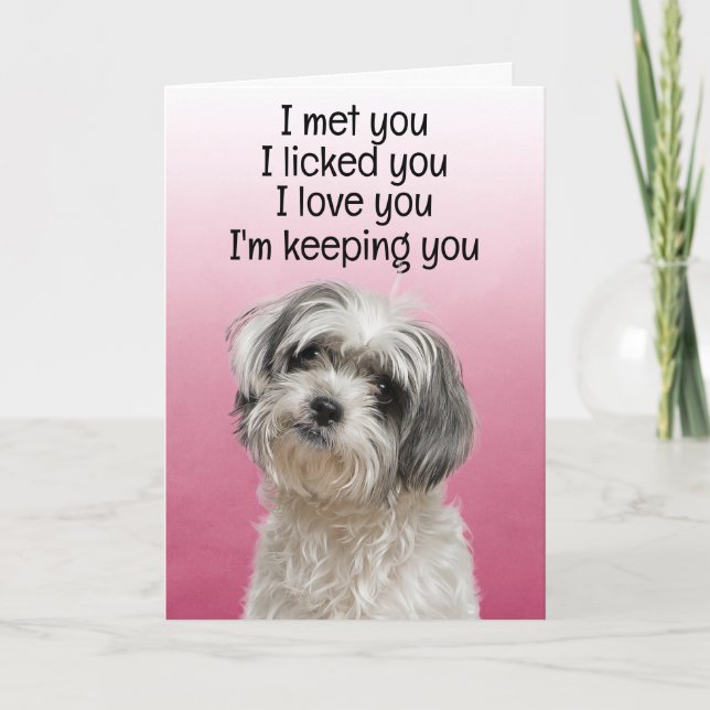 Custom Funny Birthday Card Shih Tzu Dankeskarte (Vorderseite)