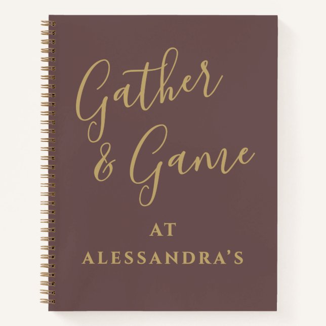 Custom Funny Brown Gold Minimalist Score Tracker  Notizbuch (Vorderseite)