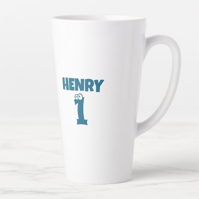 Custom Funny Cartoon Eyes Kids' Birthdays Milchtasse (Rechts)