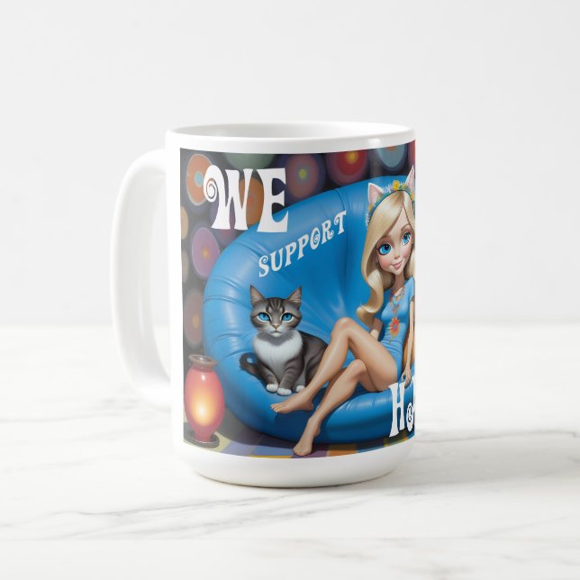 Custom Funny Childless Cat Ladys KAMALA 2024 Kaffeetasse (Vorderseite Links)