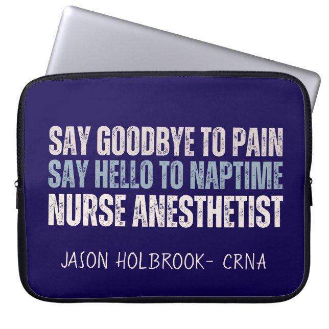 Custom Funny CRNA Nurse Anästhesist Grad Geschenk Laptopschutzhülle (Vorderseite)