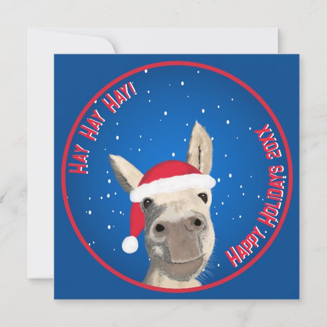 Custom Funny Donkey Santa Pun 2025 Urlaub (Vorderseite)
