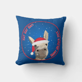 Custom Funny Donkey Santa Pun 2025 Urlaub Kissen