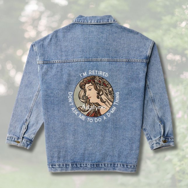 Custom Funny Elegane Pensionspenden für ihre Mama Jeansjacke (Custom Funny Elegant Retirement Gifts for Her Mom)