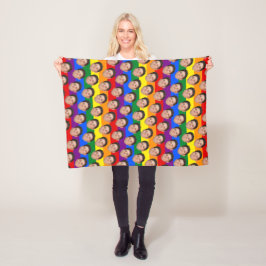 Custom Funny Face Foto Gay Pride Rainbow Blanket Fleecedecke