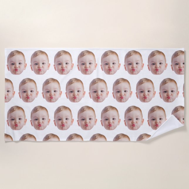 Custom Funny Face  Personalized Photo Gift Strandtuch (Vorderseite)