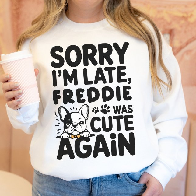 Custom Funny French Bulldog Mama Hand Drawn Gift Sweatshirt (French Bulldog Dog Mama)