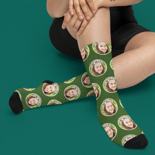 Custom Funny Funny Face Foto Personalisiert Forest Socken