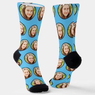 Custom Funny Funny Face Foto Personalisiert Sky Bl Socken
