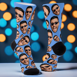 Custom Funny Funny Face Foto überall über Socken S