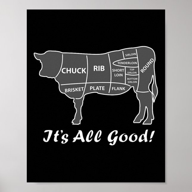 Custom Funny Graphic Grillen Beef Brisket Steak Ri Poster (Vorne)