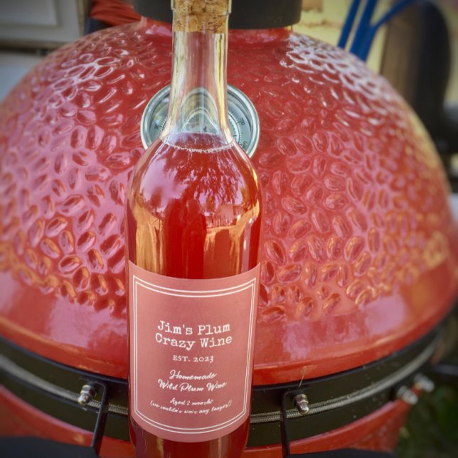 Custom Funny Homemade Wild Plum Weinetikett (Fun personalized wine labels for your homemade wine. )