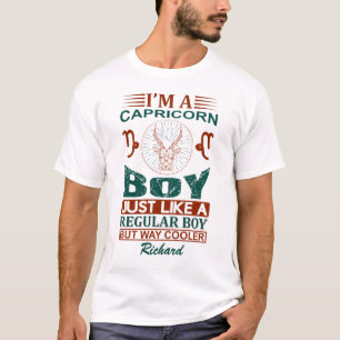 Custom Funny Ich bin ein Capricorn Boy Zodiac Sign T-Shirt