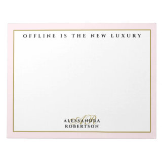 Custom Funny Inspirational Pastel,Pink White Gold Notizblock