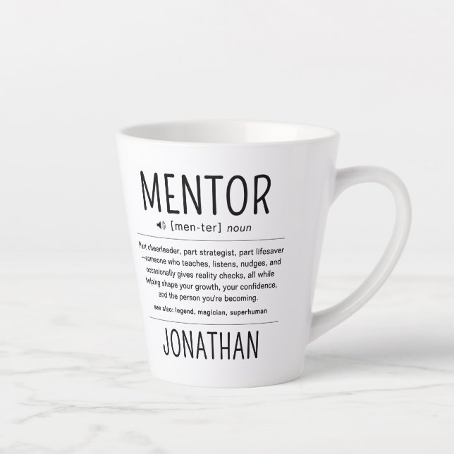  Custom Funny Mentor Coach Adviser Appreciation Milchtasse (Rechts)