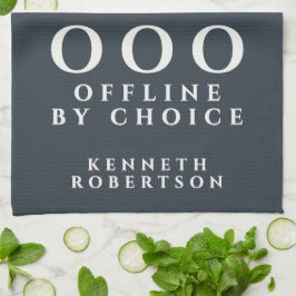 Custom Funny Minimalist OOO Navy Blue White Men Geschirrtuch