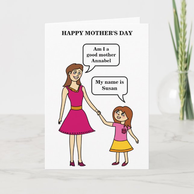 Custom Funny Mother Day | Von der Tochter Karte (Vorderseite)