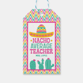 Custom Funny Nacho Average Teacher Cactus Zickzack Geschenkanhänger