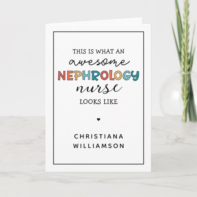 Custom Funny Nephrology Nurse Phantastische Wertsc Karte (Vorderseite)
