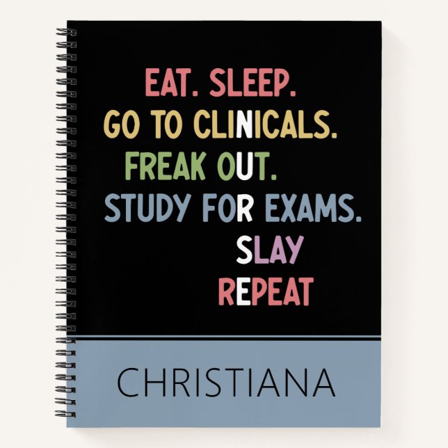 Custom Funny Nursing School Student Nurse Notizbuch (Vorderseite)