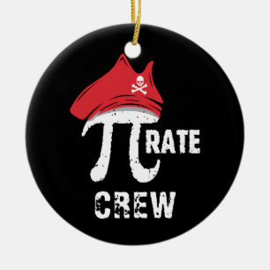 Custom Funny Pi Day Pirate Crew Keramik Ornament