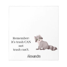 Custom Funny Racoon Animal Memopad Novelty Office