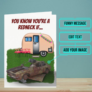 Custom Funny Redneck Car Joke Geburtstag Karte