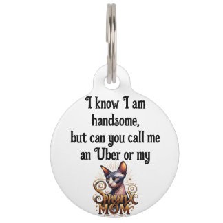 Custom Funny Sphynx Cat Lost Pet ID Tag Haustiermarke